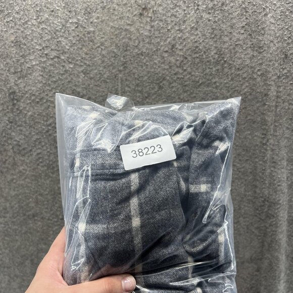 Lucky Brand Shirt Mens Medium Gray Plaid Saturday Stretch Flannel Button Front - Picture 11 of 11